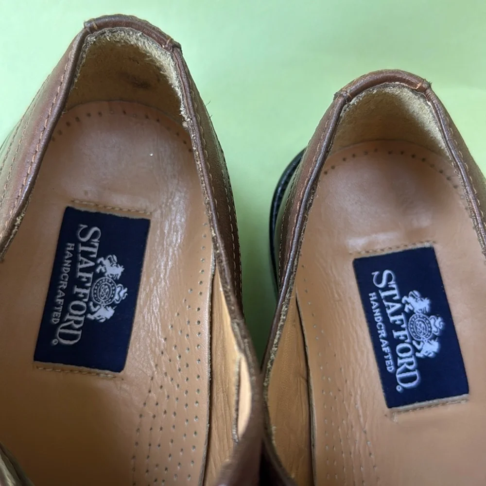 New brown Stafford leather oxfords